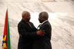 Maputo, 05 de Setembro de 2014 - Abraço entre o Presidente da República, Armando Guebuza e o Líder da Renamo, Afonso Dhlakama após Assinatura d...