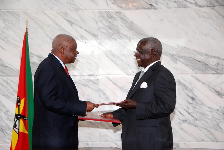 Maputo, 05 de Setembro de 2014 - Acordo de Sessacão  de Hostilidades entre o Presidente da República, Armando Guebuza e o Líder da Renamo, Afons...
